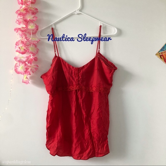 ✨$5/$20✨ Nautica Red Peasant Camisole - Picture 2 of 8